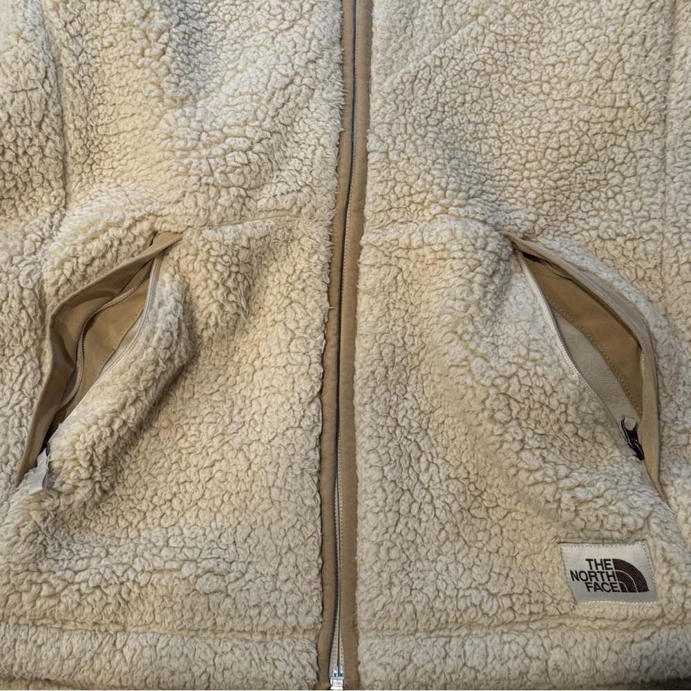 The North Face Campshire Full Zip Sherpa Fleece Jacket Women’s S Beige/Khaki Tan - Picture 10 of 11